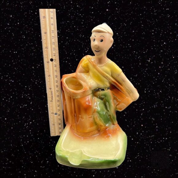 Golf Caddy Holder Caddie Laddie Jerks Socks Cincinnati Pottery Ashtray Vintage - Picture 10 of 10